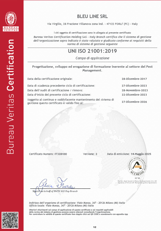 Bleu Line Certificazione ISO 21001