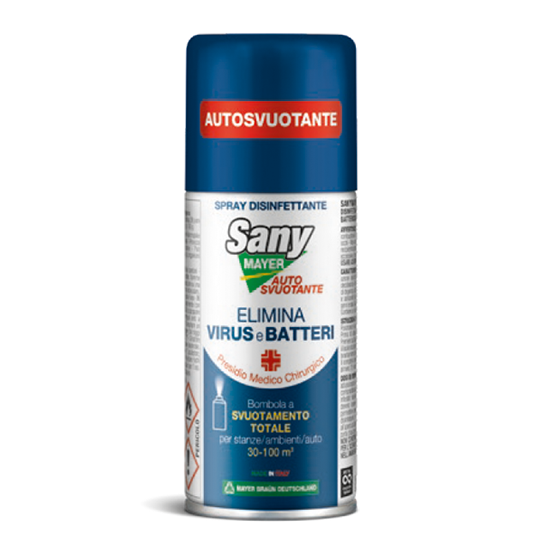 Spray Autosvuotante disinfettante, battericida, fungicida e virucida con azione deodorante.
